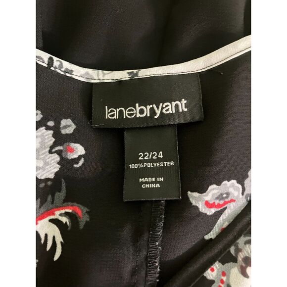 Lane Bryant floral paisley kimono sleeve sheer peplum top - Picture 3 of 6